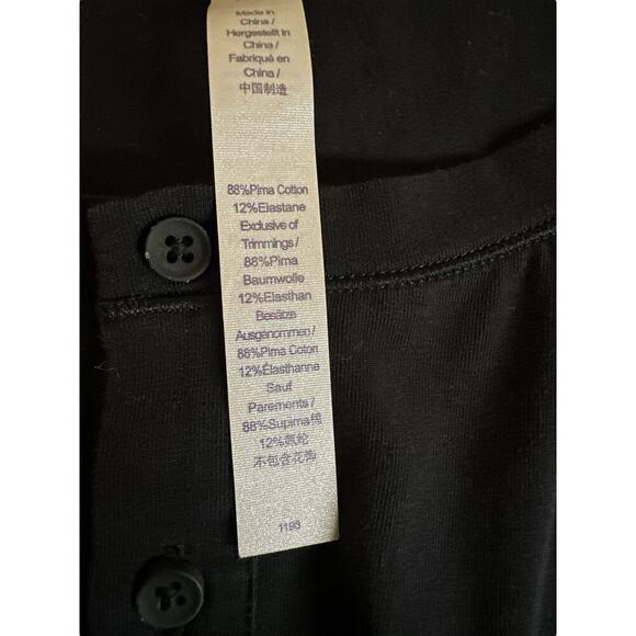 CRZ Yoga Women's Stretch Pima Cotton Short Sleeve Henley T-Shirt Size XXL Black - Picture 7 of 7